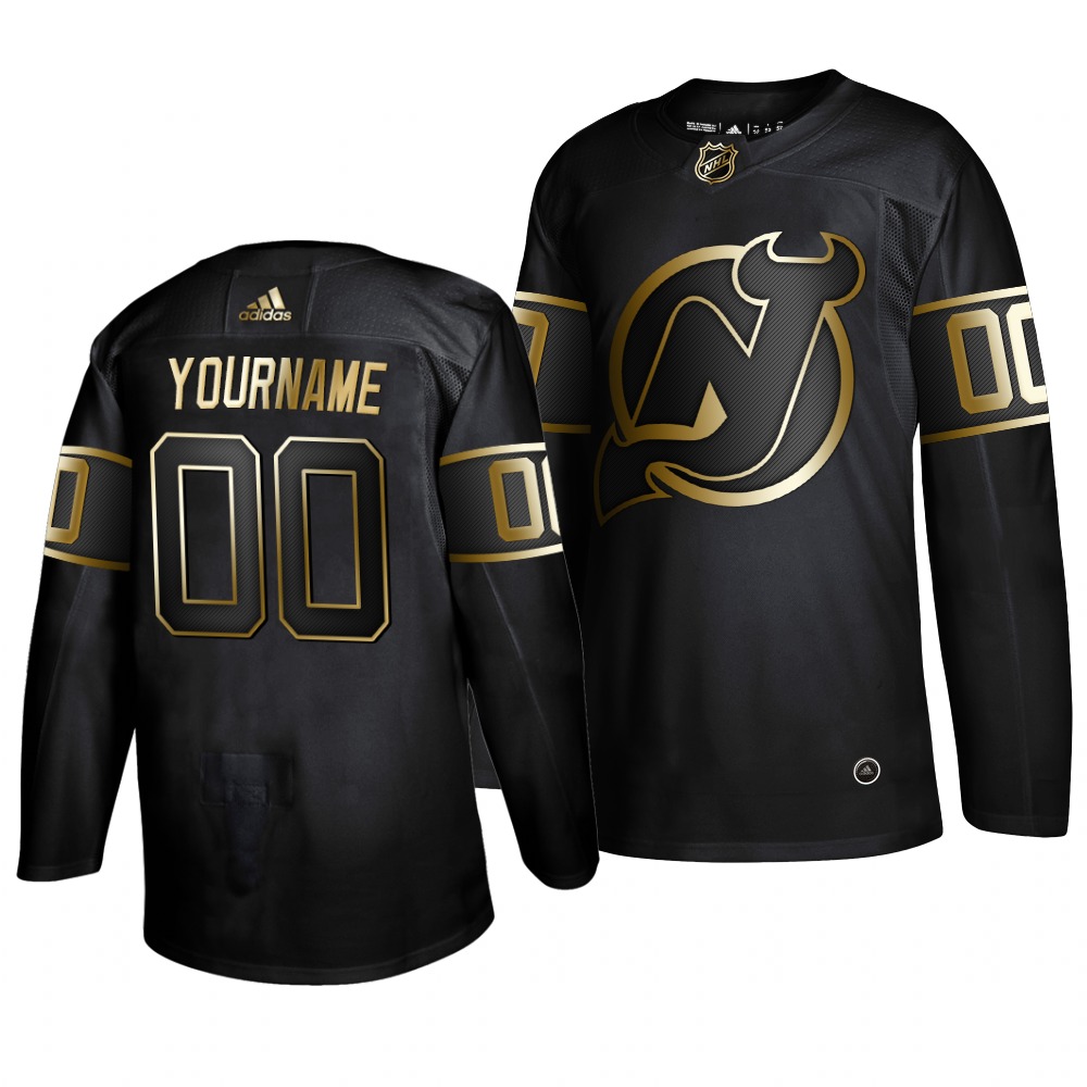 Cheap Adidas Devils Custom Men 2019 Black Golden Edition Authentic Stitched NHL Jersey